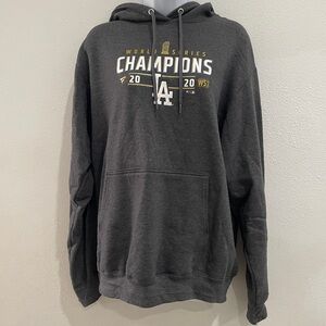 Port & Company MLB Dodgers Gray World Series Champions Hoodie Size‎ M